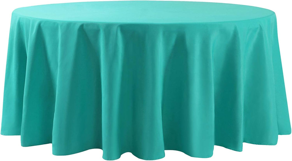 Cupuamon 132 inch Round Tablecloth Washable Polyester Table Cloth Decorative Table Cover for