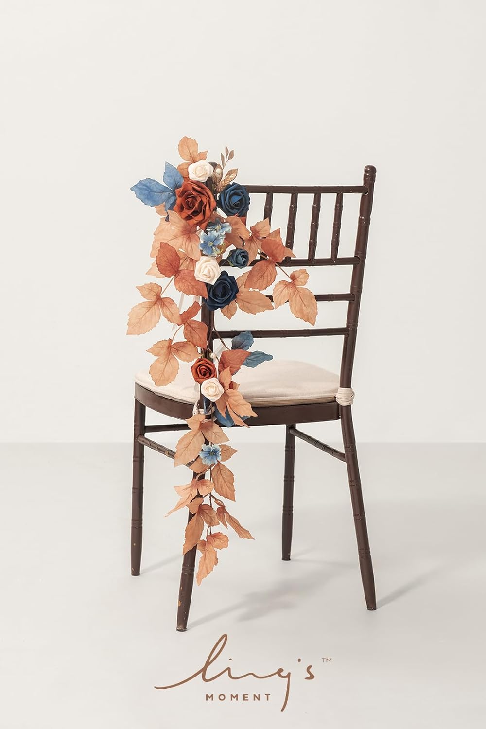 Ling's Moment Fall 10pcs Wedding Chair Decorations Aisle Floral Swag Artificial Pew Flowers Hanging