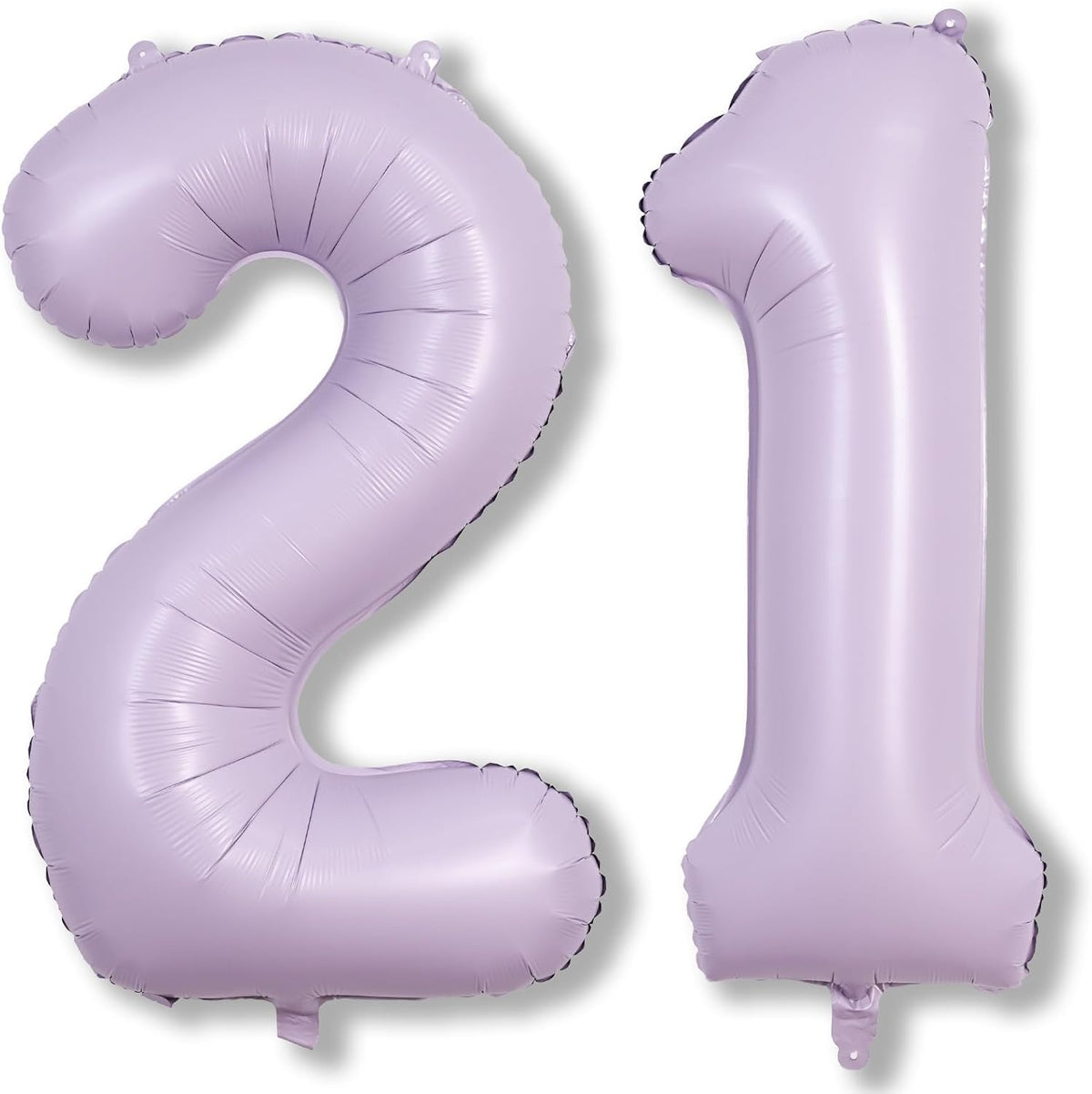 Light Purple Number 21 Balloons for Her, 40 Inch Pastel Lavender Foil Number 2 & 1 Balloons for