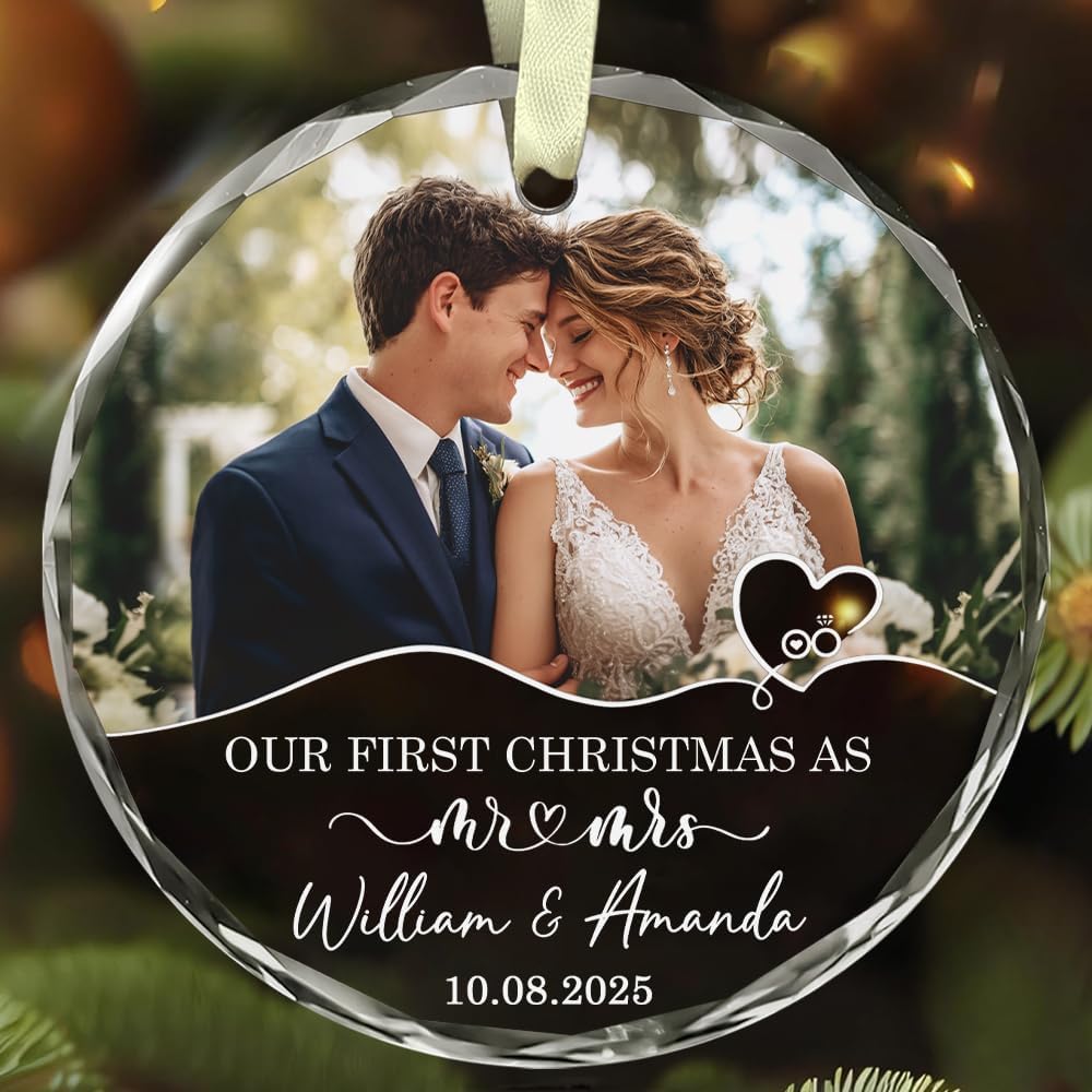 Personalized The Year We Became Mr & Mrs Christmas Ornament - Wedding Gifts for Couples 2025