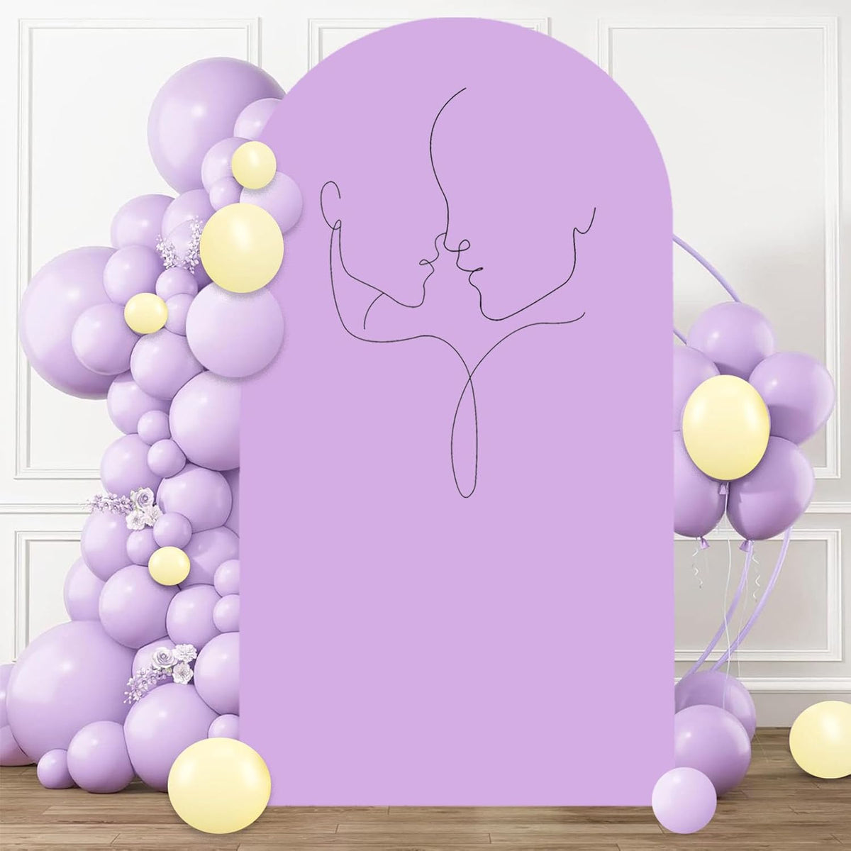 Wedding Arch Cover - Lavender Spandex Arch Backdrop for Stand - Double Sided - Purple - 4ft - Baby