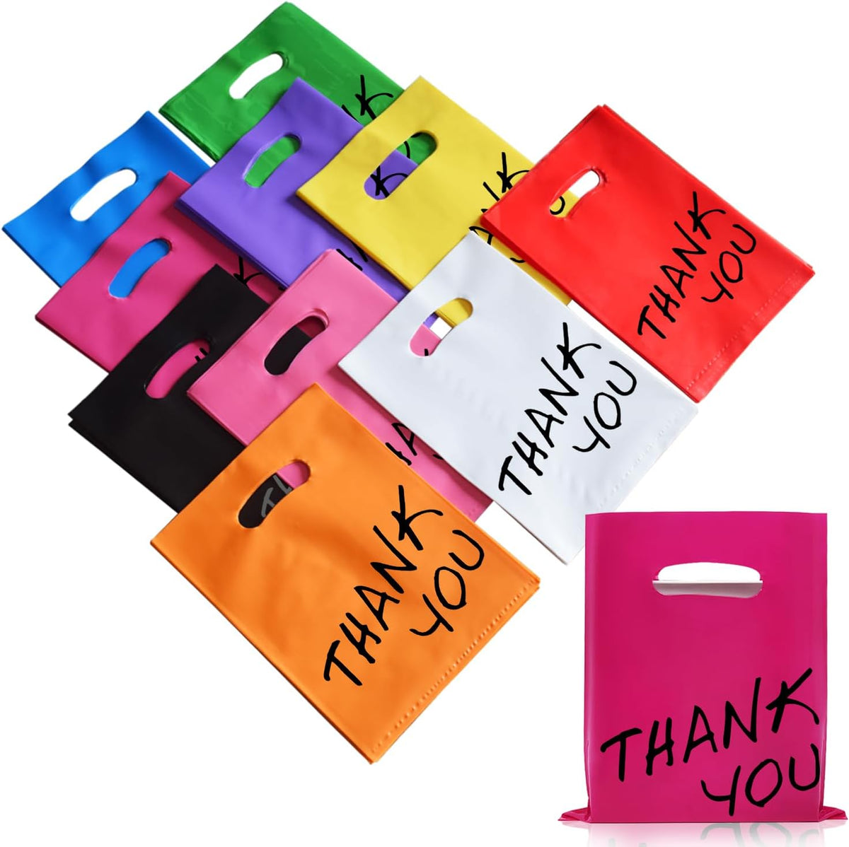 Goodie Bags, 100 PCS 6" x 8" Party Favor Bags, Thank You Bags, Small Gift Bags for Kids
