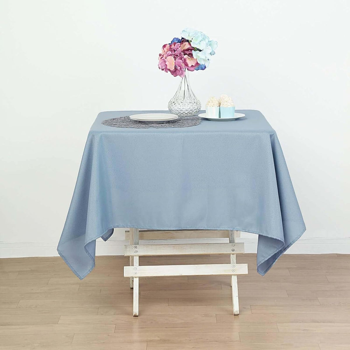 Efavormart 70" Square Linens Dusty Blue Wholesale Linens Polyester Square Linen Tablecloth for