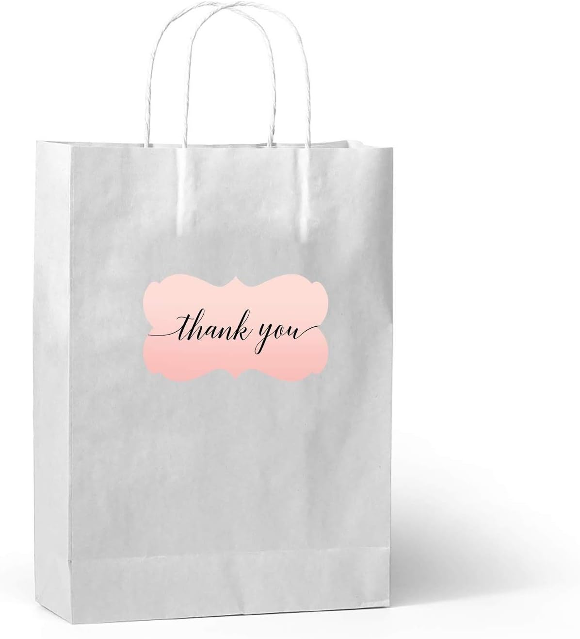 Andaz Press Blush Pink Rose Elegant Party Collection, Fancy Frame Label Stickers, Thank You