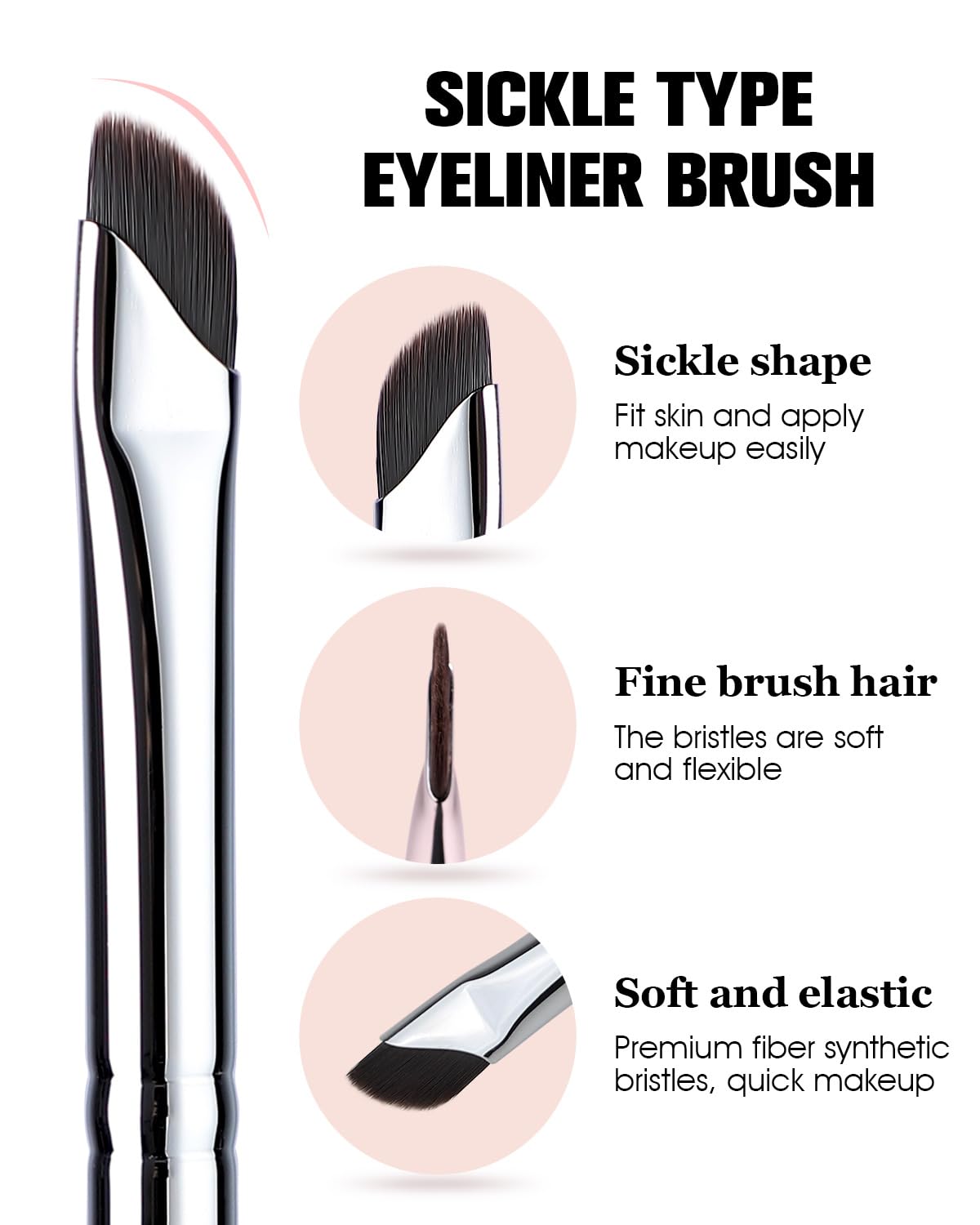 Eyeliner Brush, EIGSHOW Sickle Angled Gel Eyeliner Makeup Brush for Precise Eye Liner, Eyebrow