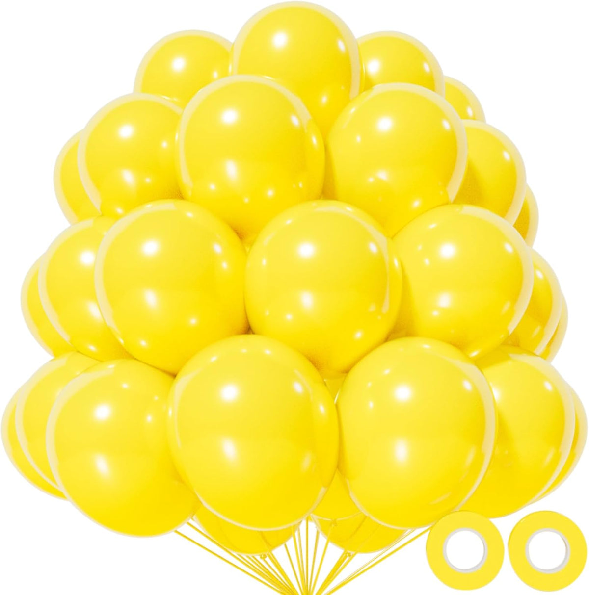 KAWKALSH Yellow Balloon 12 Inch, 110pcs Latex Party Balloons Helium Bright Color for Birthday Baby