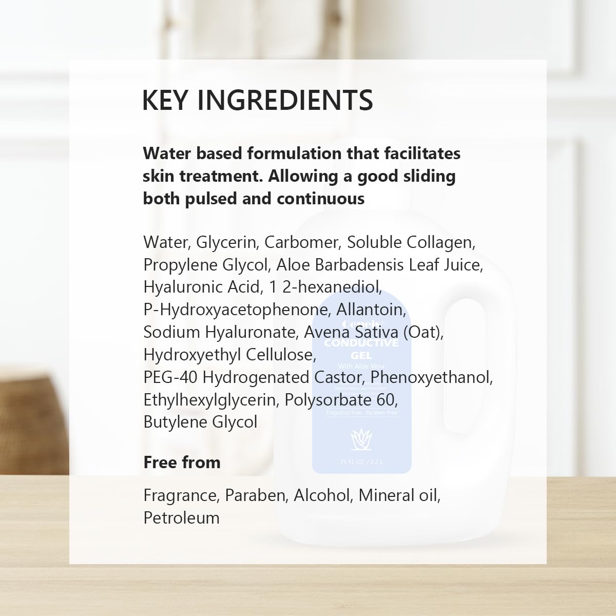 Conductive Gel with Aloe Vera for Face Microcurrent, Deep Hydrating Formula Radio Frequency Gel