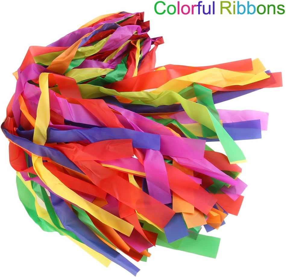 Rainbow Dance Ribbons, 12PCS Rhythm Ribbon Streamers for Kids Children Adults - Bright &