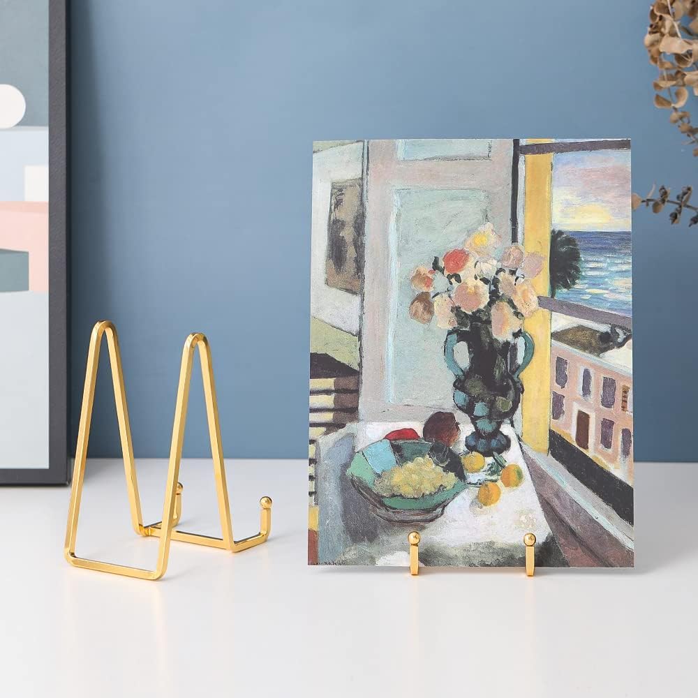 Plate Holder Easel Display Stand - 6 inch Metal Plate Stands for Display - Tabletop Picture Stand