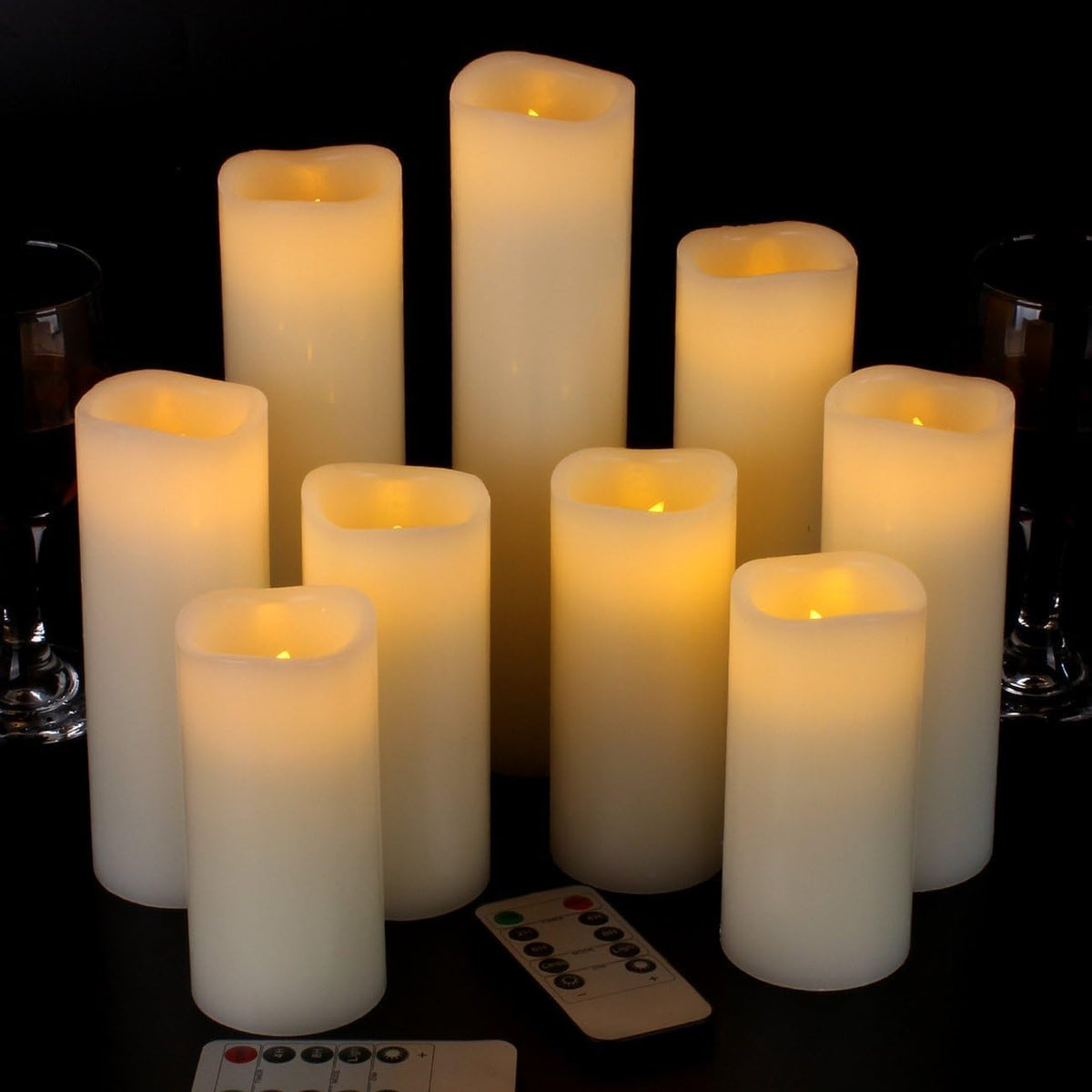 Vinkor Flameless Candles Battery Operated Candles Real Wax Pillar LED Candles with 10-Key Remote