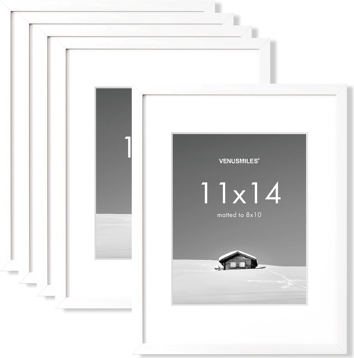 11x14 inch Picture Frame, 11x14 Photo Frames with 8x10 Removable Mat - High Definition Plexiglass