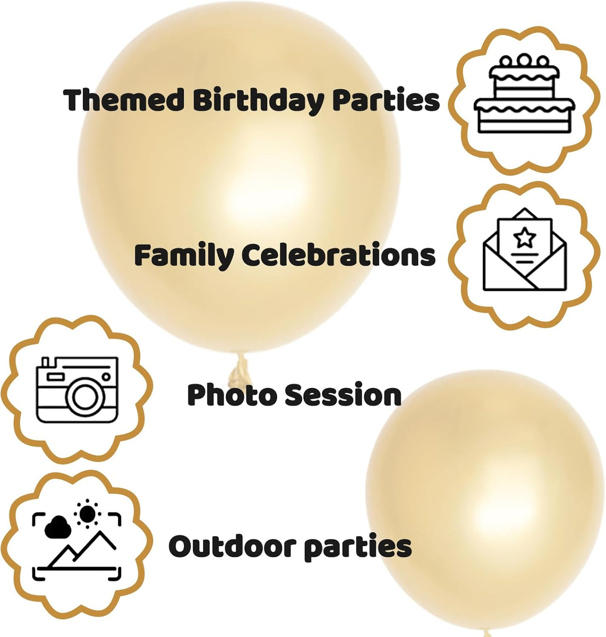 110pcs Metallic Gold Balloons, Metallic Gold Latex Balloons 12 inch, Gold Balloon for Birthday