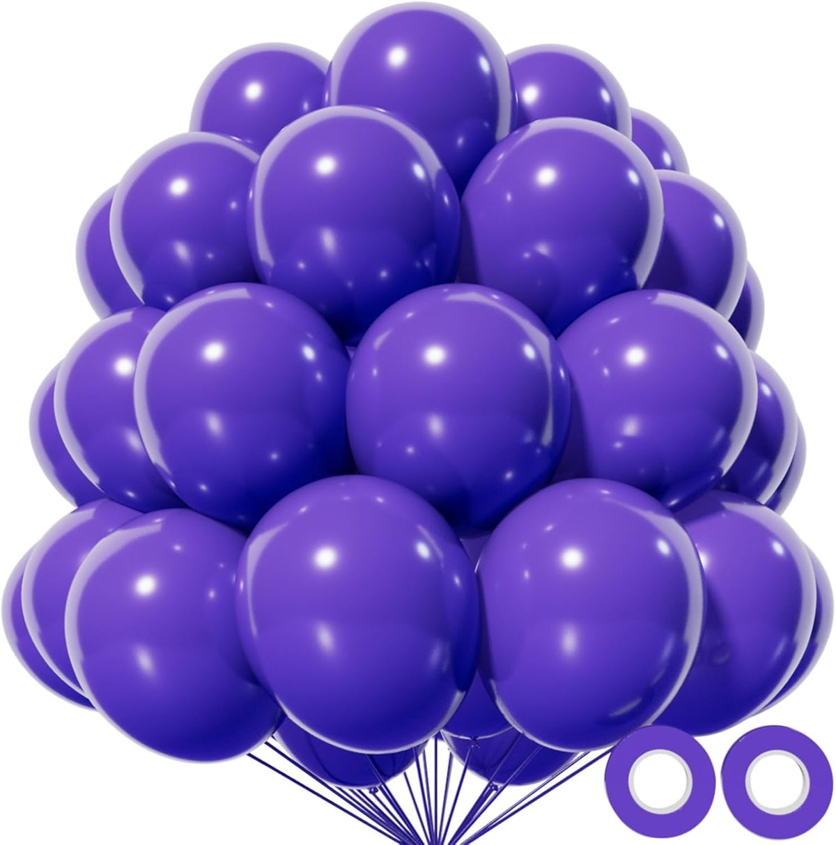 KAWKALSH Purple Latex Party Balloons, 110 Pack 12 inch Round Helium Balloons for Wedding Graduation