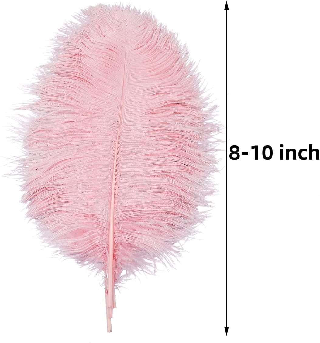 Ballinger Lotus Pink Ostrich Feathers - 24Pcs 8-10inch Feathers for Crafts,Party
