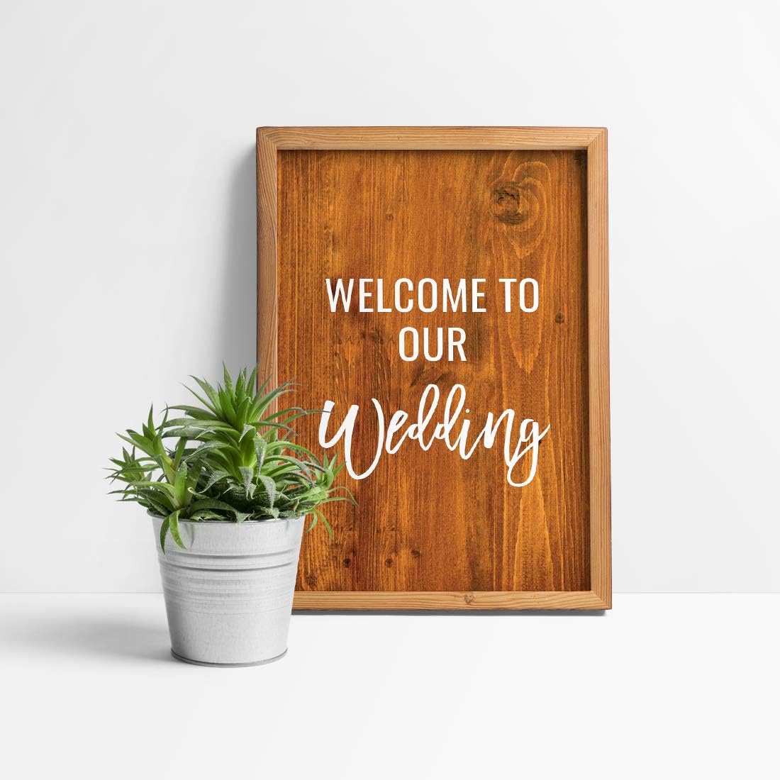 Andaz Press Extra Large Wedding Easel Board Party Sign, 12x18-inch, Rustic Barn Wood, Welcome to