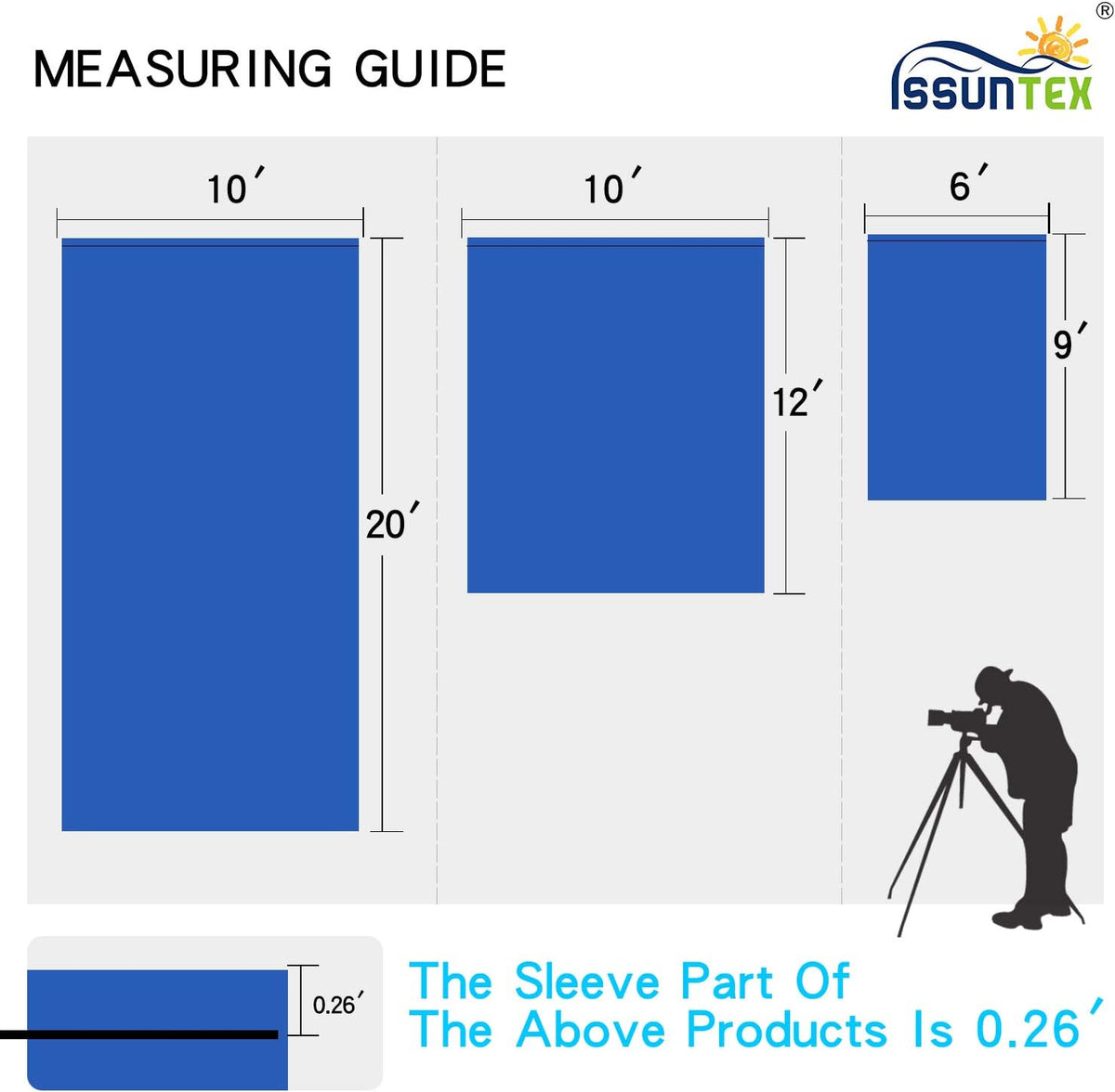 ISSUNTEX 6X9 ft Background Muslin Backdrop, Photo Studio, Collapsible High Density Screen for Video