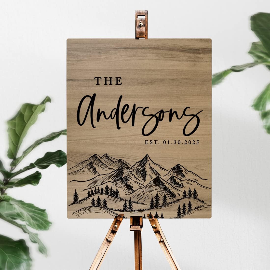Andaz Press Large Wooden Welcome Sign for Wedding, Rustic Welcome Sign 16" x 20" Custom Last Name
