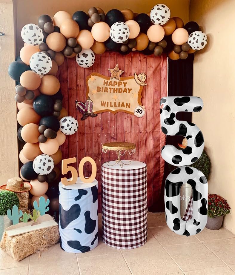 Cow Print 40 Inch 0 Number Balloons, 0 Decorations for 10 20 30 40 50 60 70 80 90 100Birthday, Foil