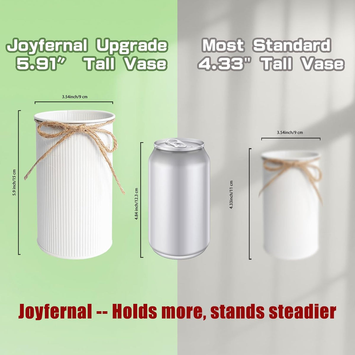 6" High Farmhouse Vases for Centerpiece, Rustic Mason Jars with Twine Bow for Flowers, Vintage