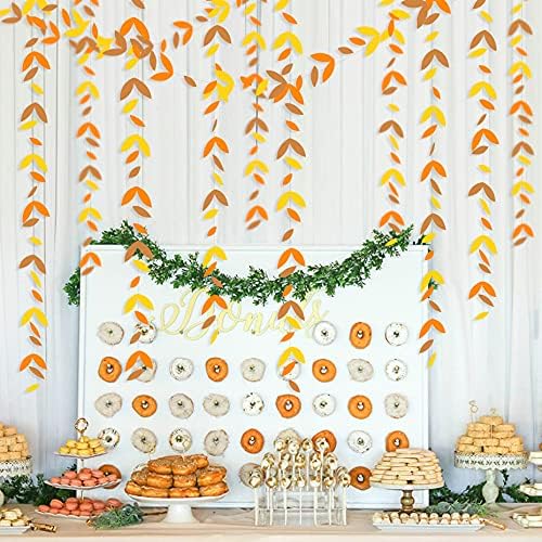 52 Ft Fall Party Decorations Autumn Leaf Garland Streamer Orange Yellow Brown Maple Leaves Hanging