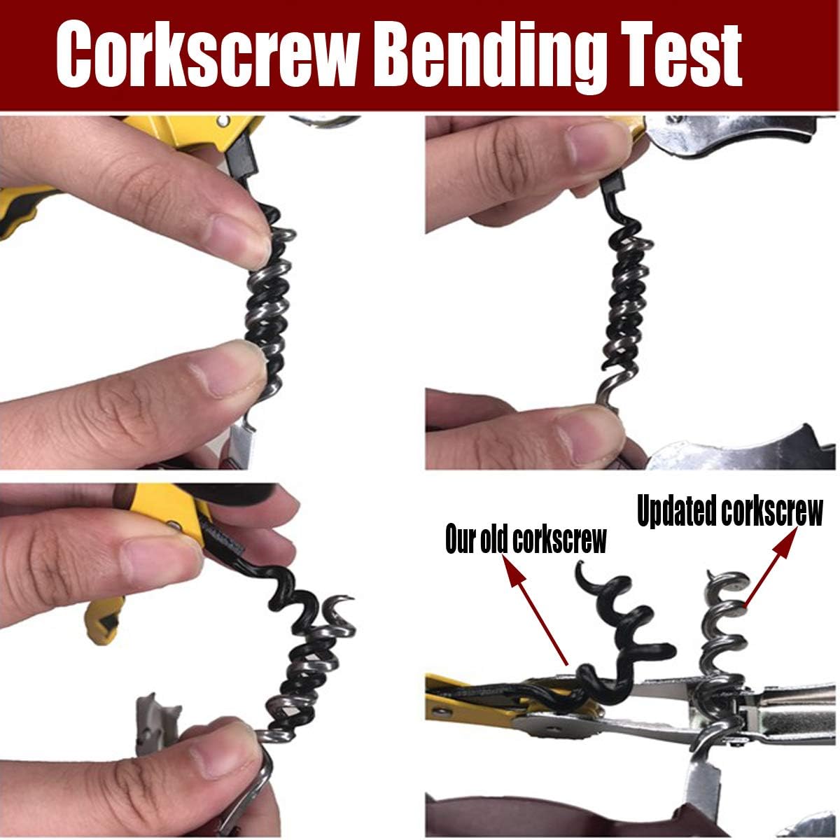 Professional Waiter Corkscrew Wine Openers Set, Heavy Duty Stainless Steel Hinges Wine Key for