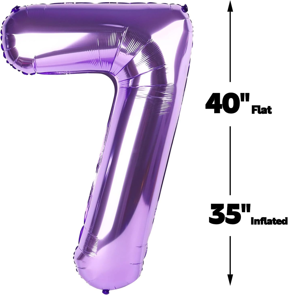 Purple Number 7 Birthday Balloon 40 Inch, Digital Balloons for 7 17 27 70 77 Party Celebration