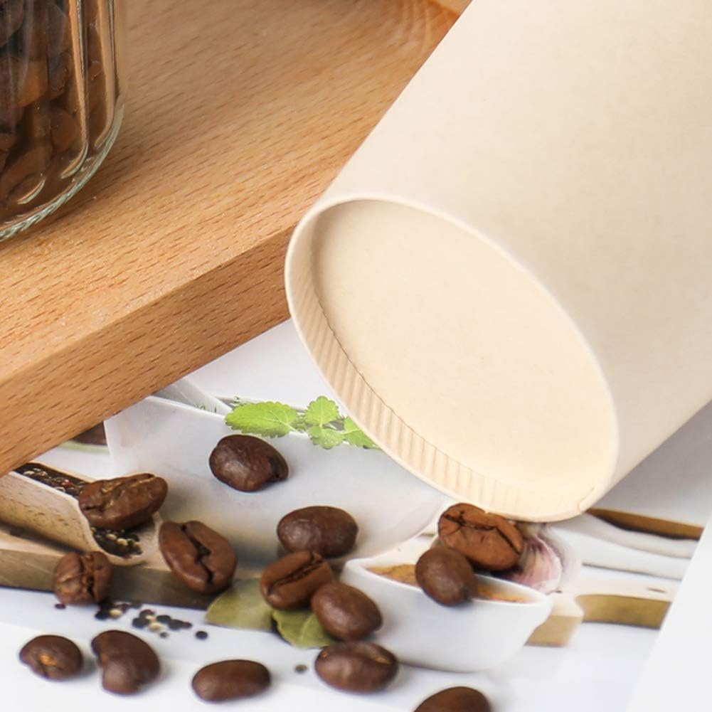 100 Count 12 oz Plant Fiber Disposable Light Brown Paper Coffee Cups, Perfect for Hot Drink, Hot
