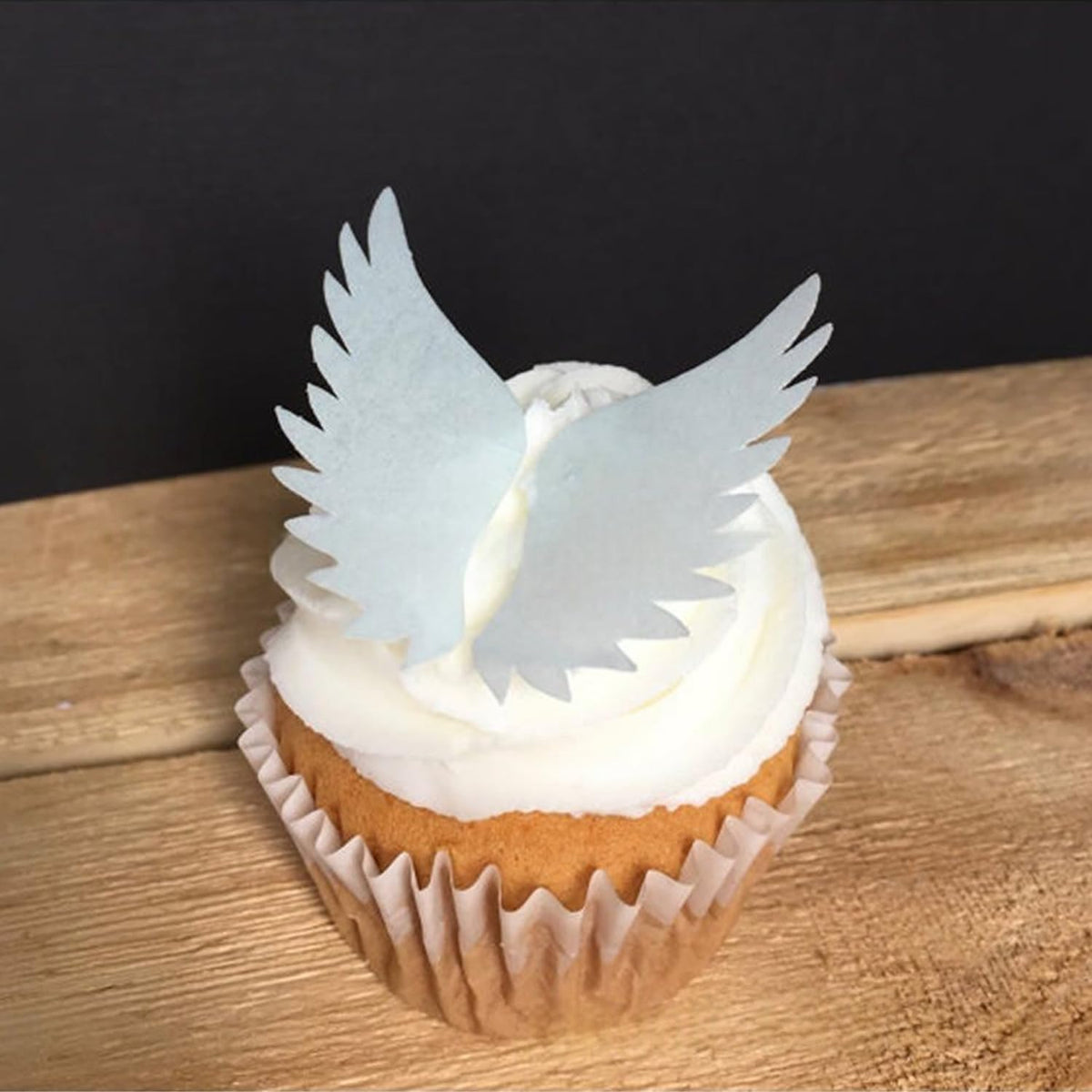 48pcs Edible White Wings for Cake Decorating Cupcake Toppers Wedding Themed Party Birthday Cake