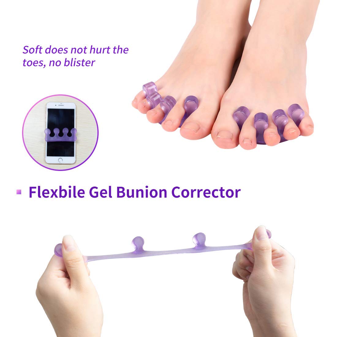 SUNFATT Toe Separators for Pedicure,Toe Spacer,Toe Separators use for Separation of Toenails or
