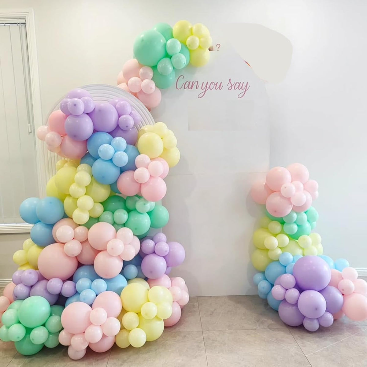 Pastel Balloons Garland Arch Kit, Rainbow Party Balloons, Multicolor Macaron Balloons for Birthday