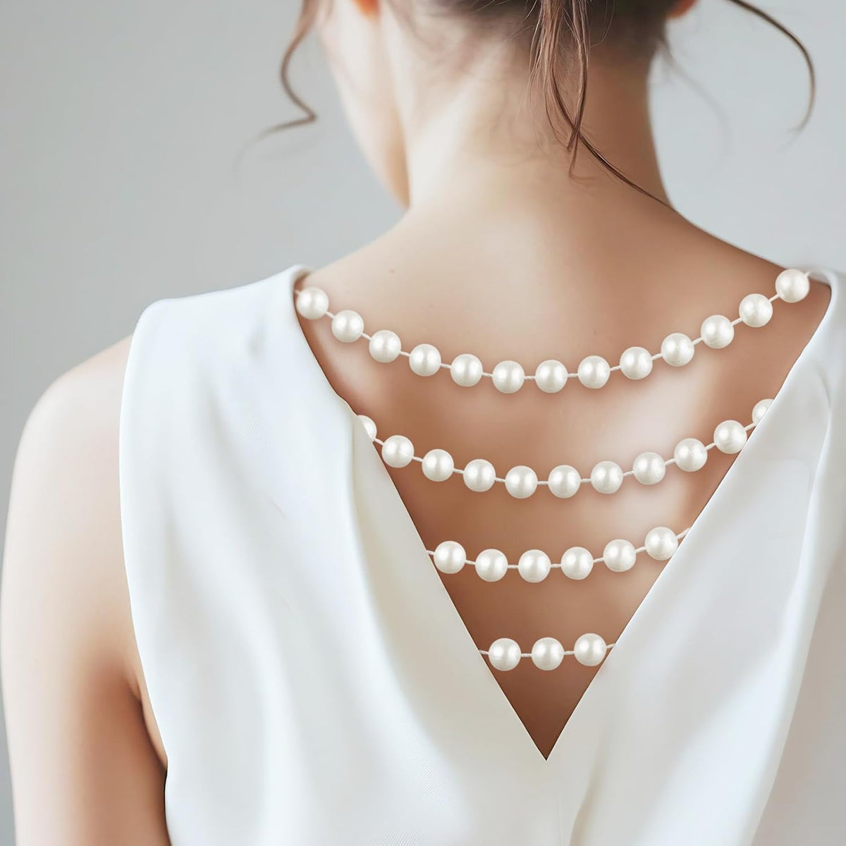 33 Feet Faux Pearl Beads Garland 10mm Craft String Pearls for Wedding Centerpiece Christmas Tree
