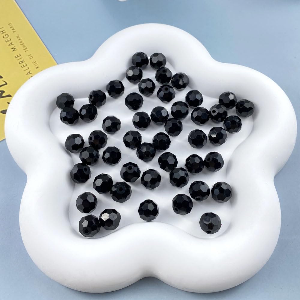 400 PCS 4mm Crystal Glass Beads Round Multiple Faceted Loose Spacer Glass Beads for DIY Handcrafte