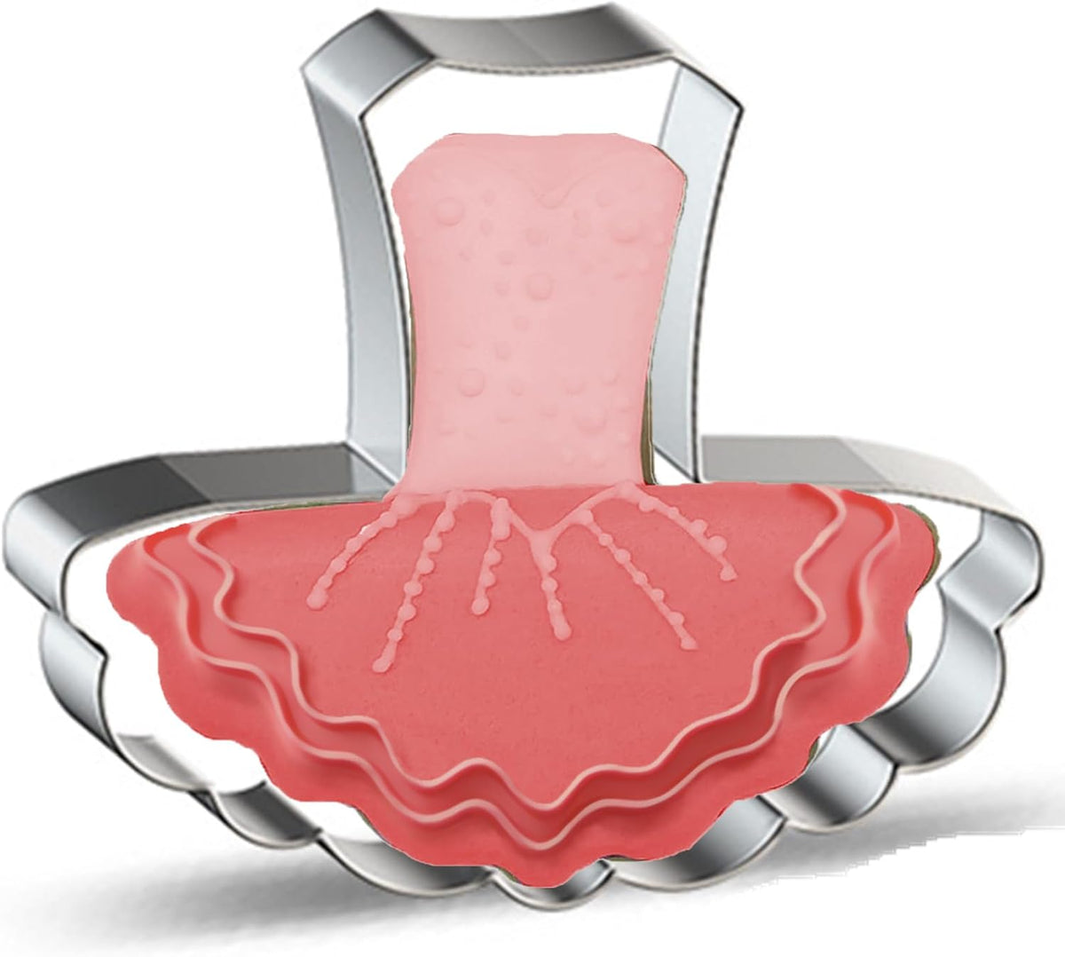 Large Size Dress Shaped Cookie Cutter, Stainless Steel Ballet Dress Wedding Princess Dress Cookie