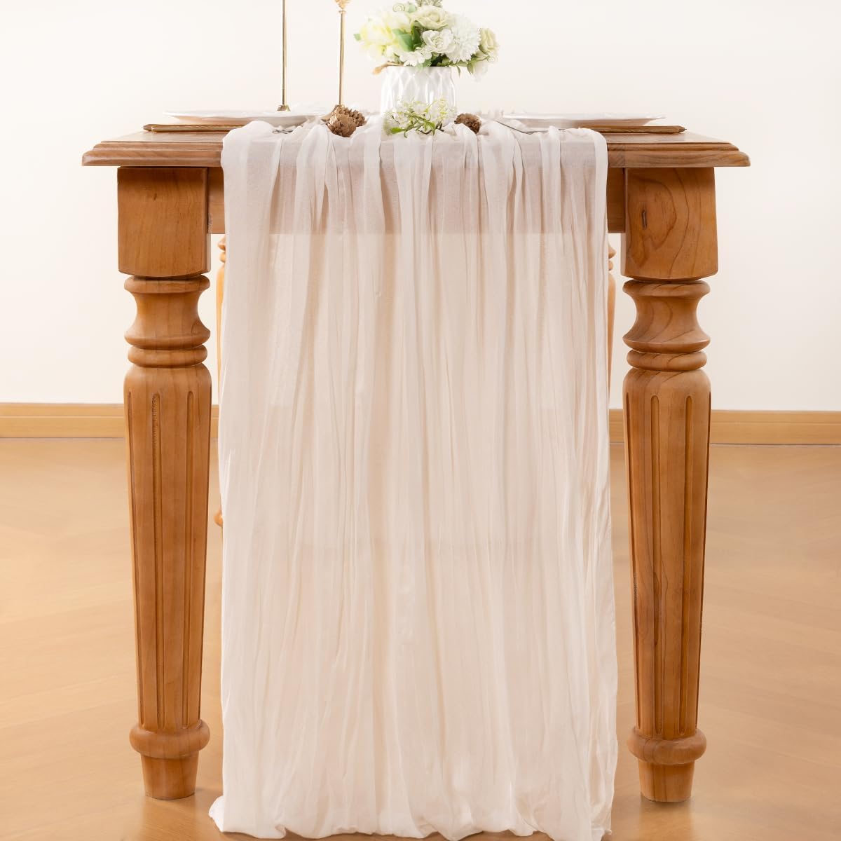 Ivory Table Runner Cheesecloth Table Runner 14FT Farmhouse Table Runners 160 Inches Fall Table