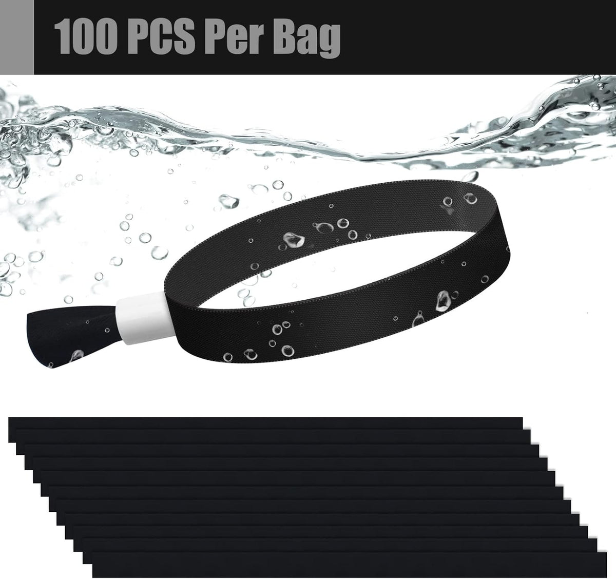 Green-Power America 100 Pcs Cloth Event Wristbands, Event Wristbands, Colored Wrist Bands for