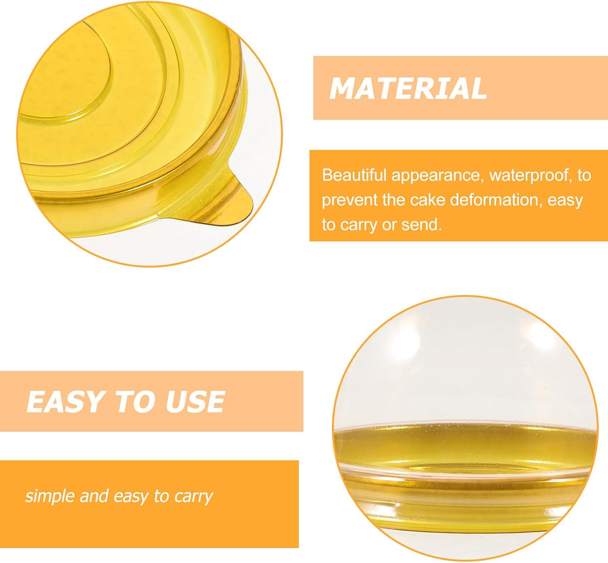 NUOBESTY Individual Cupcake Boxes, 100pcs Golden Tray Round Plastic Transparent Dome Cupcake Boxes