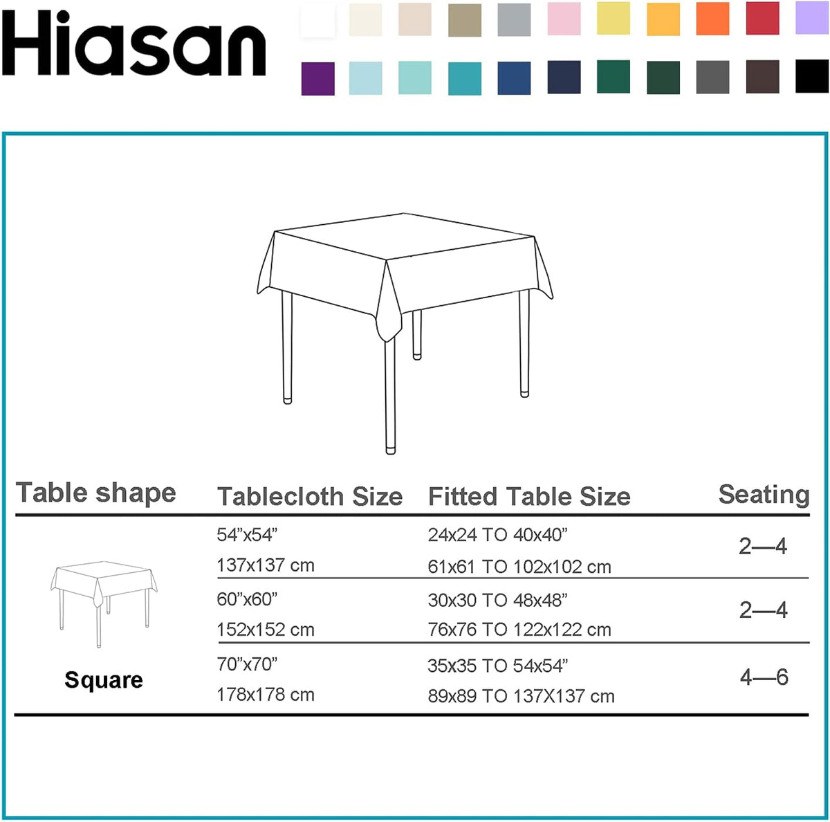 Hiasan Burgundy Tablecloth for Square Tables - Waterproof and Spillproof Washable Fabric Table