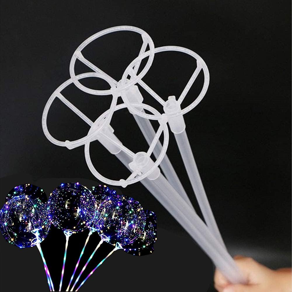Large Balloon Sticks with Big Cups, 35 Sets Thickened 17inch Long Clear Bobo Balloon Sticks Holders