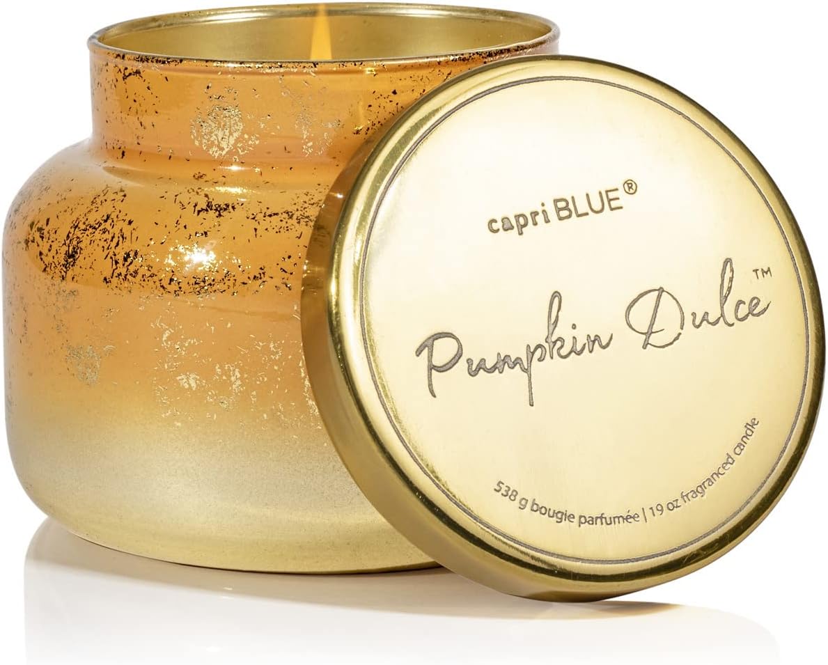 Capri Blue Glimmer Jar Candles - Luxury Holiday Scented Candles for Home - Long Lasting Soy Wax