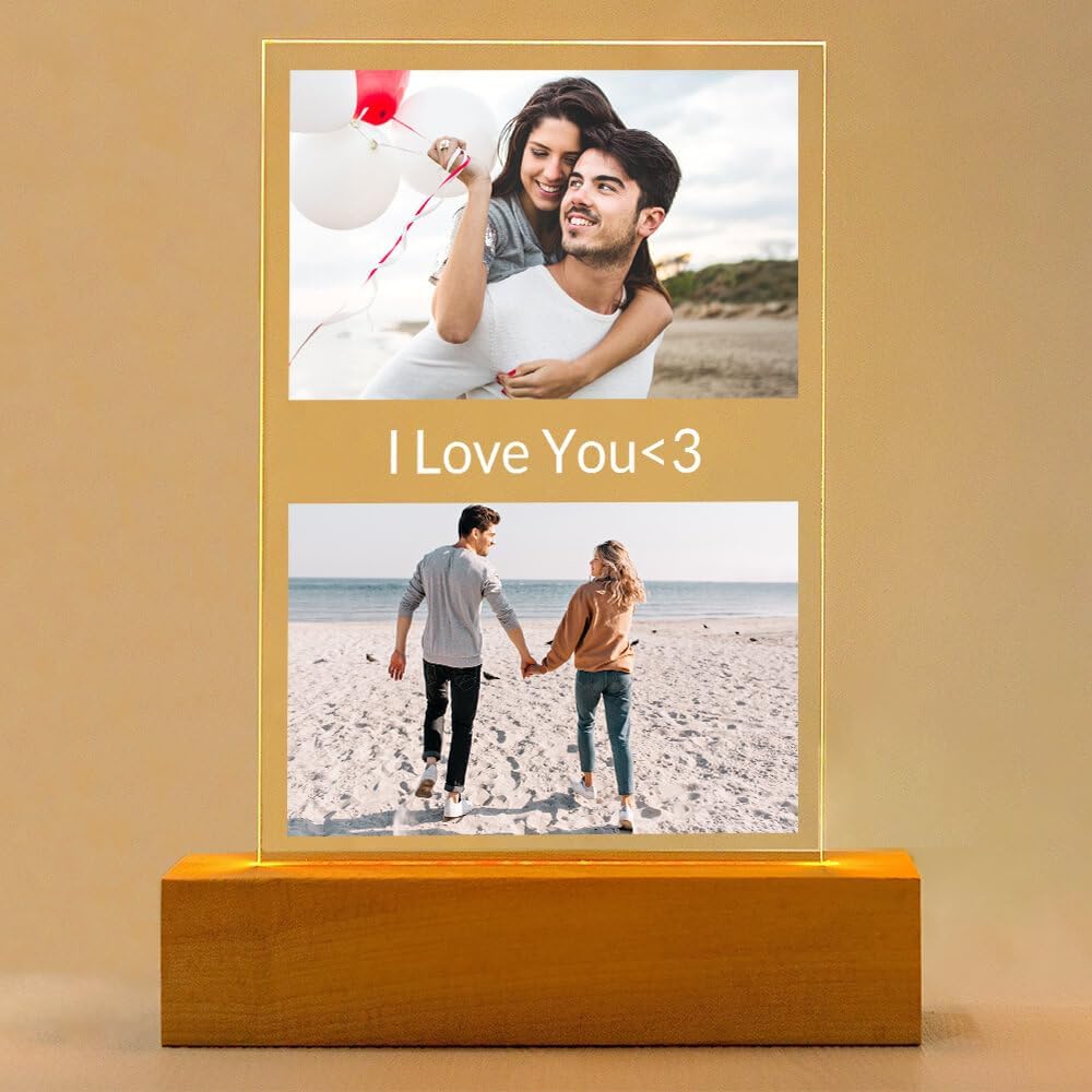 Personalized Anniversary Couple Gifts for Women & Men, Custom Picture Frames with Photo