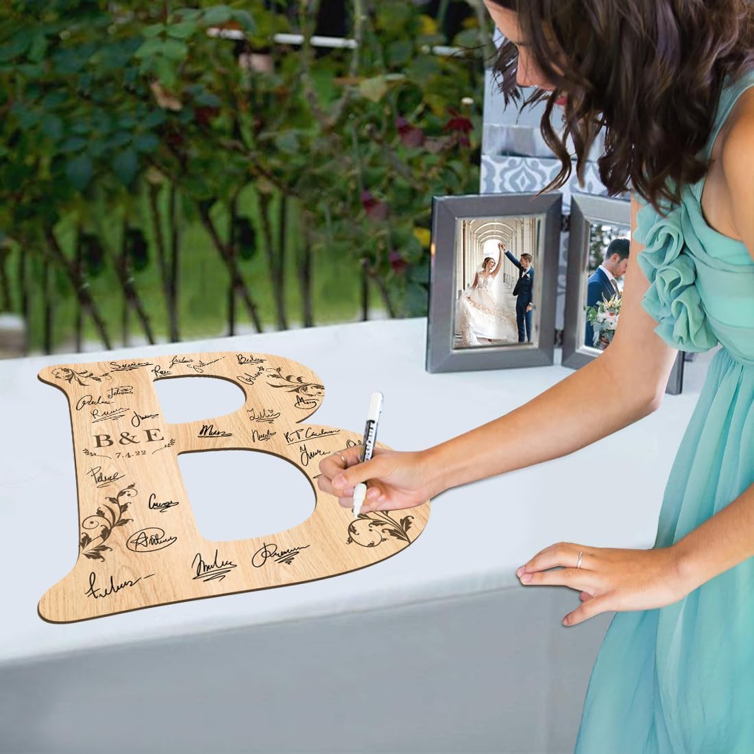 Personalized Wedding Guest Book Sign Custom Letter Name Date Rustic Wedding Guest Book Alternative