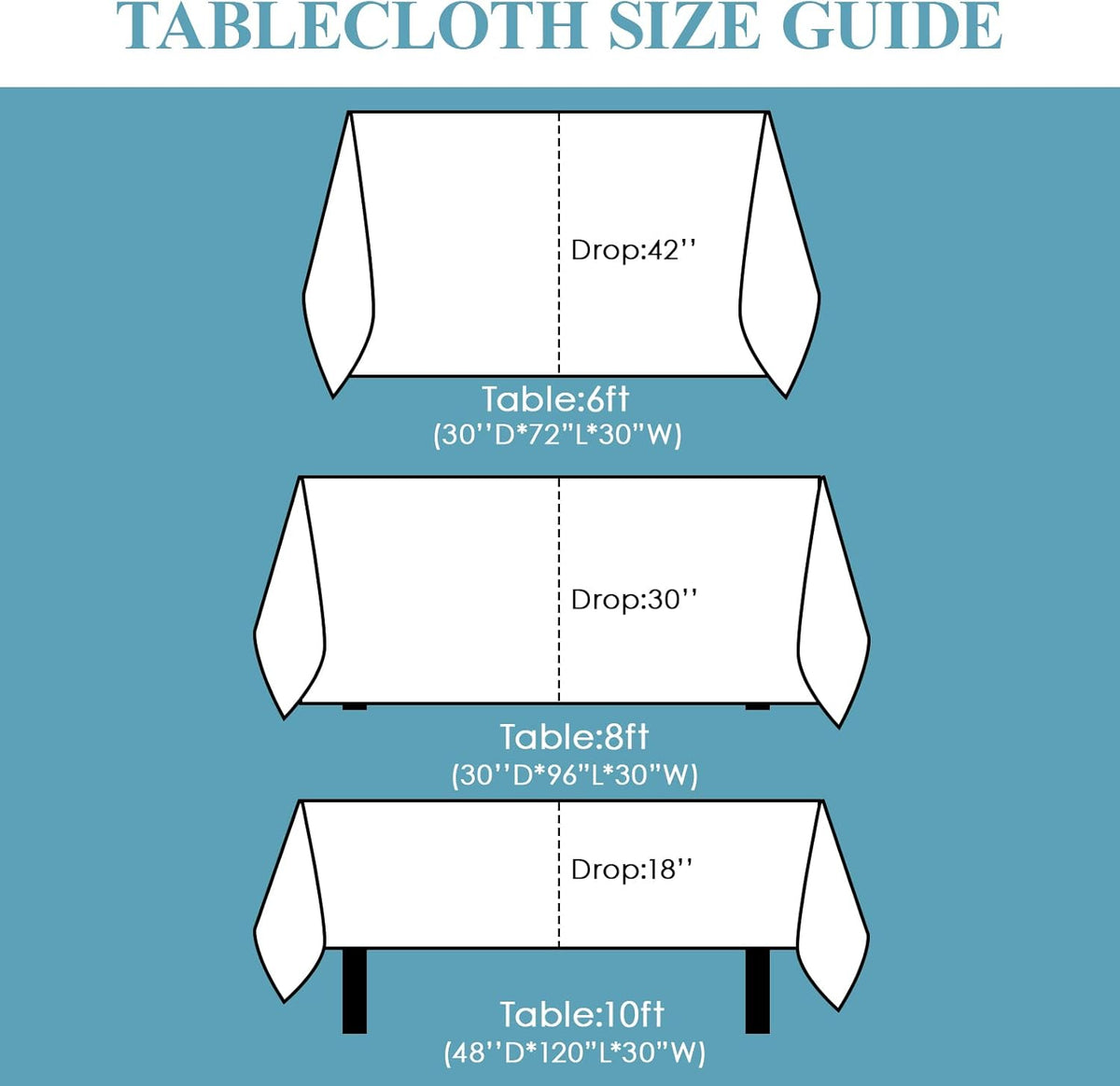 VidaFete Table Cloth 10 Pack 90 * 156inch Rectangle Tablecloth Polyester, Stain Wrinkle Resistant