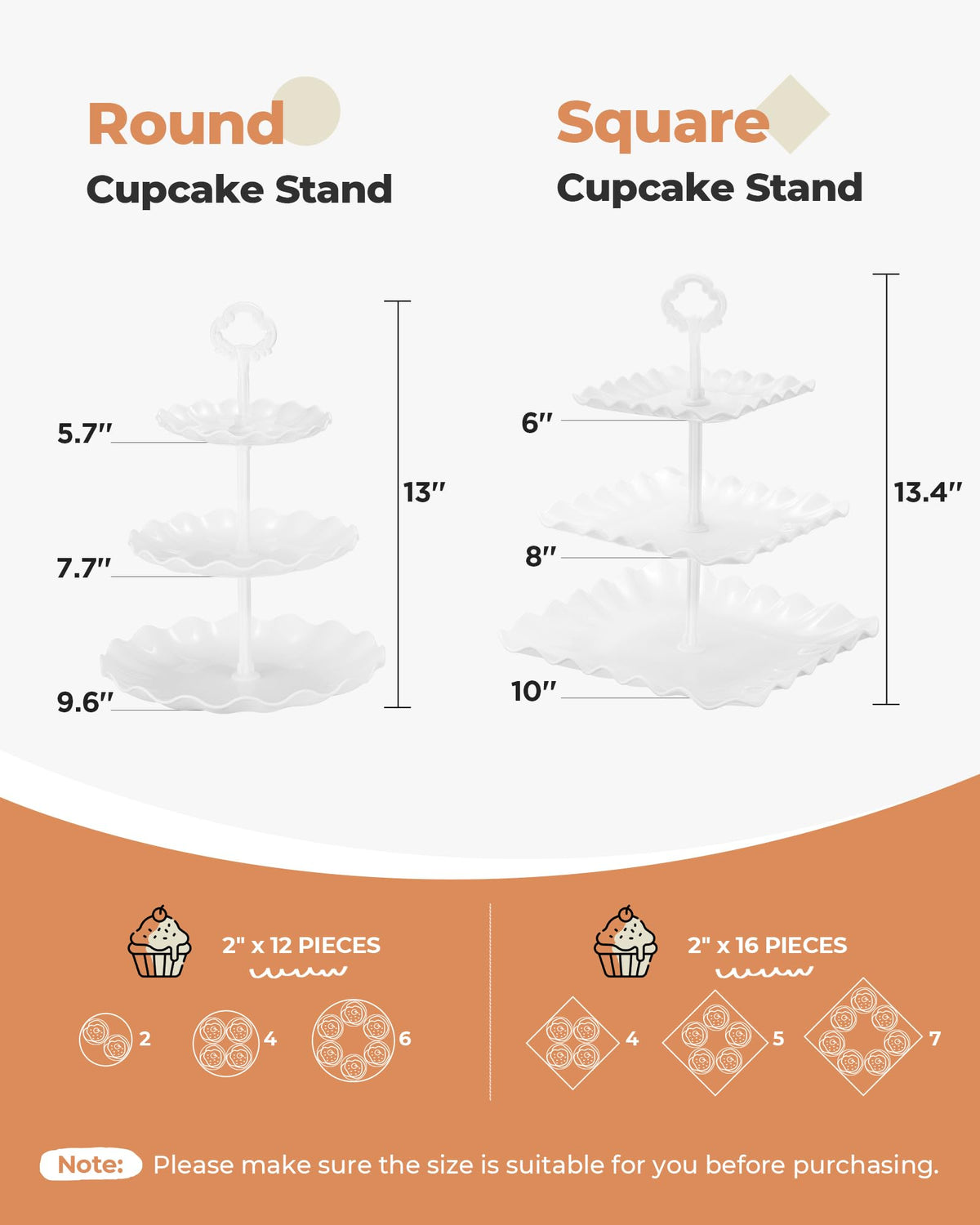 Kootek 10pcs Cupcake Stand Dessert Table Display Set Serving Tray for Party