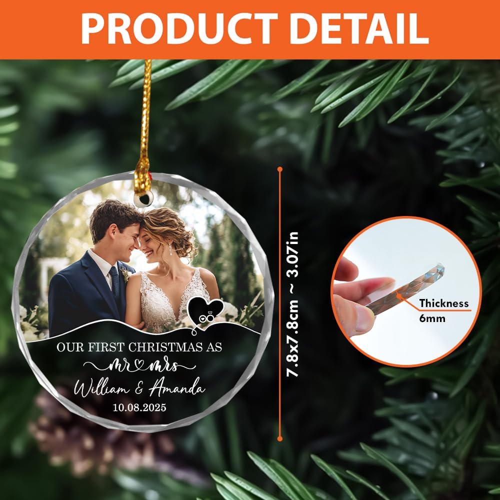 Personalized The Year We Became Mr & Mrs Christmas Ornament - Wedding Gifts for Couples 2025