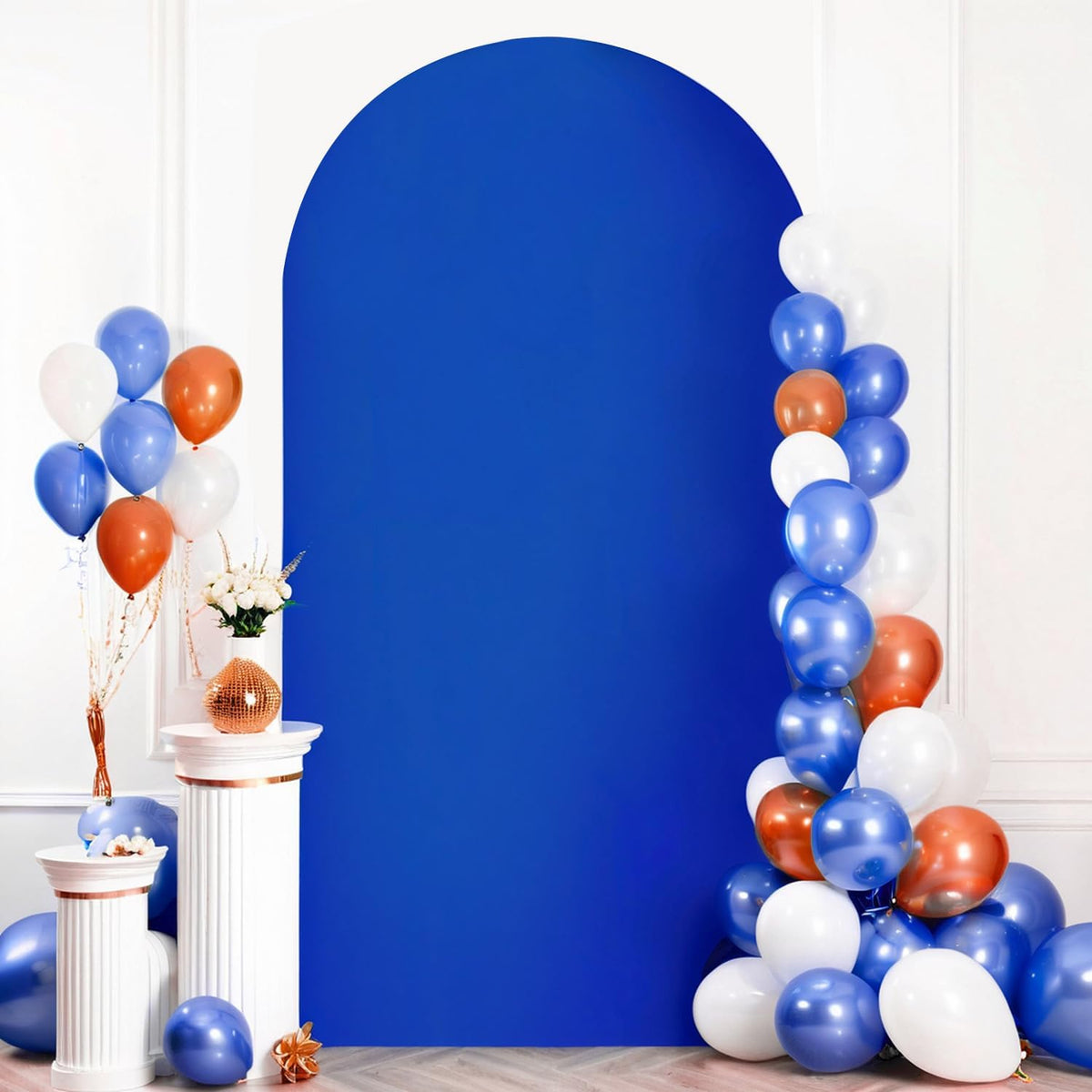 HEMMOTOP Blue Arch Cover 7.2 ft (No Arch Backdrop Stand), Spandex Wedding Balloon Stretchy Arch