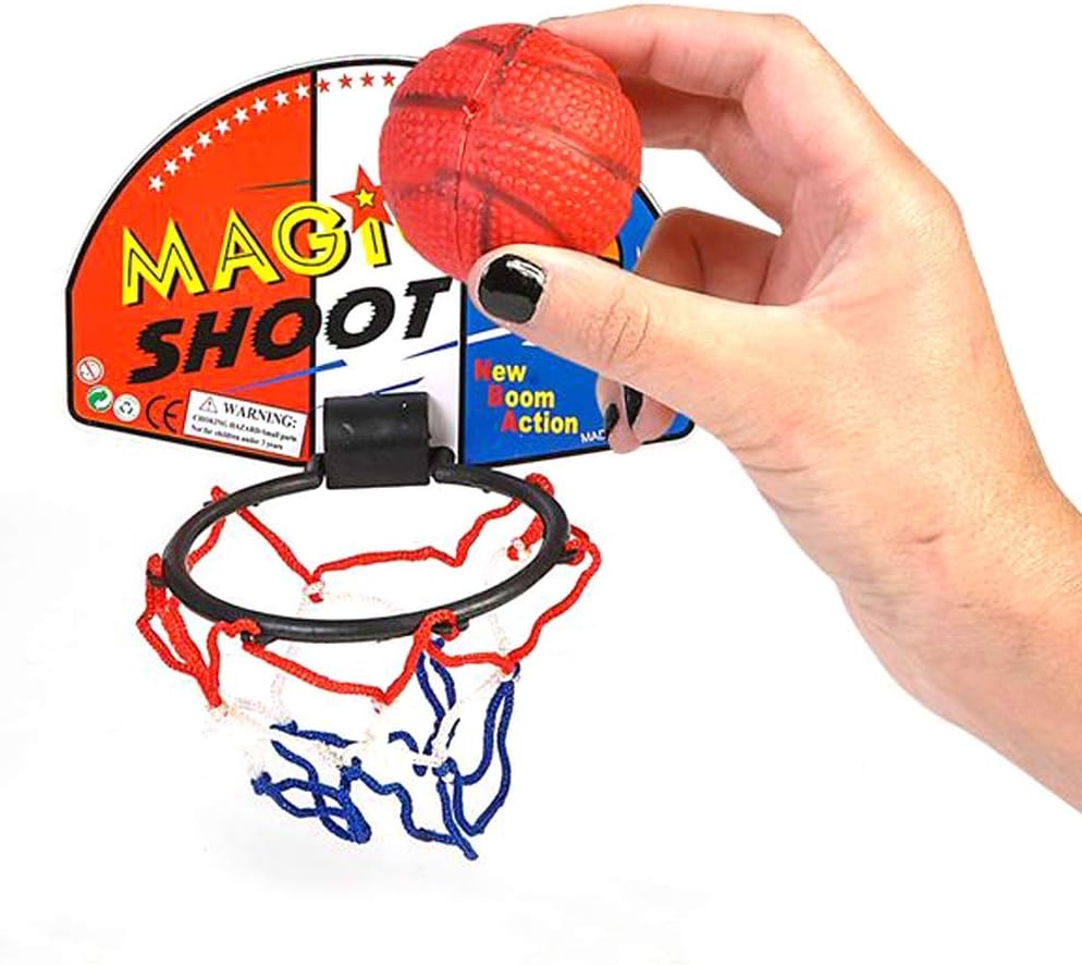 ArtCreativity Mini Basketball Game (12 Sets) Each Set Includes 1 Mini Ball, 1 Back Board Net, &