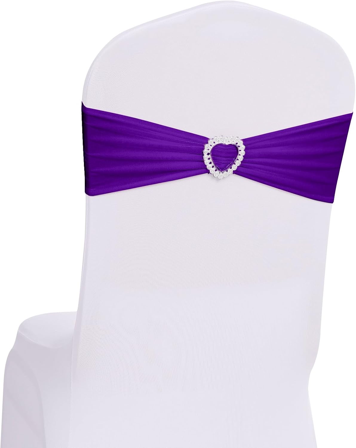 Howhic Pack of 30 Spandex Chair Sashes Bows Stretch Chair Cover Band with Buckle Slider Universal