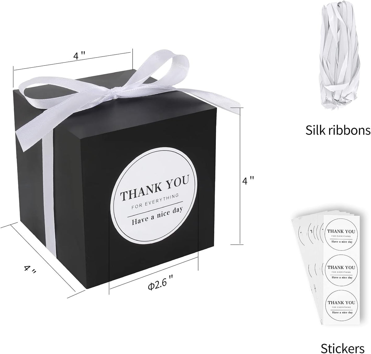 COTOPHER Small Gift Boxes 60 Pack 4x4x4 inches Black Gift Boxes with Lids for Gifts, Crafting
