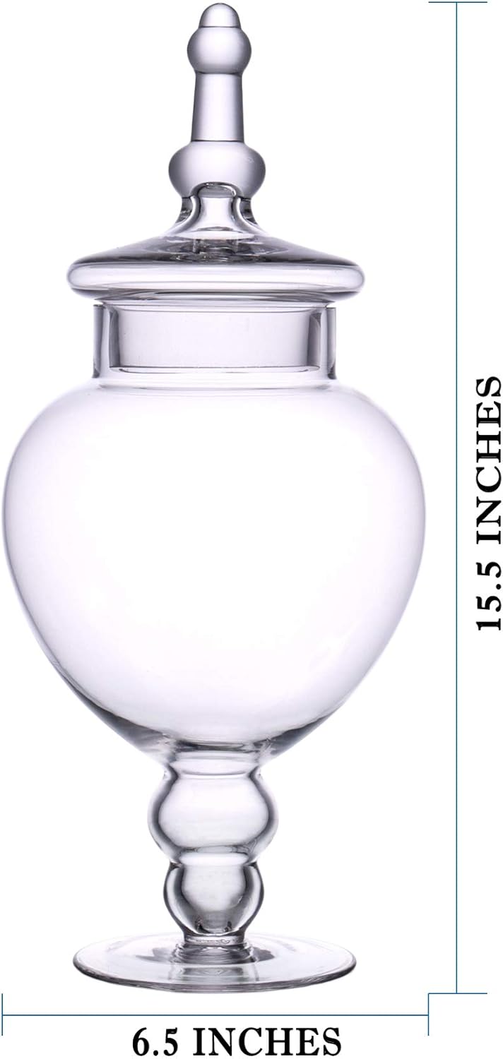 Clear Glass Apothecary Jars, Diamond Star Large Candy Buffet Display, Elegant Storage Jar