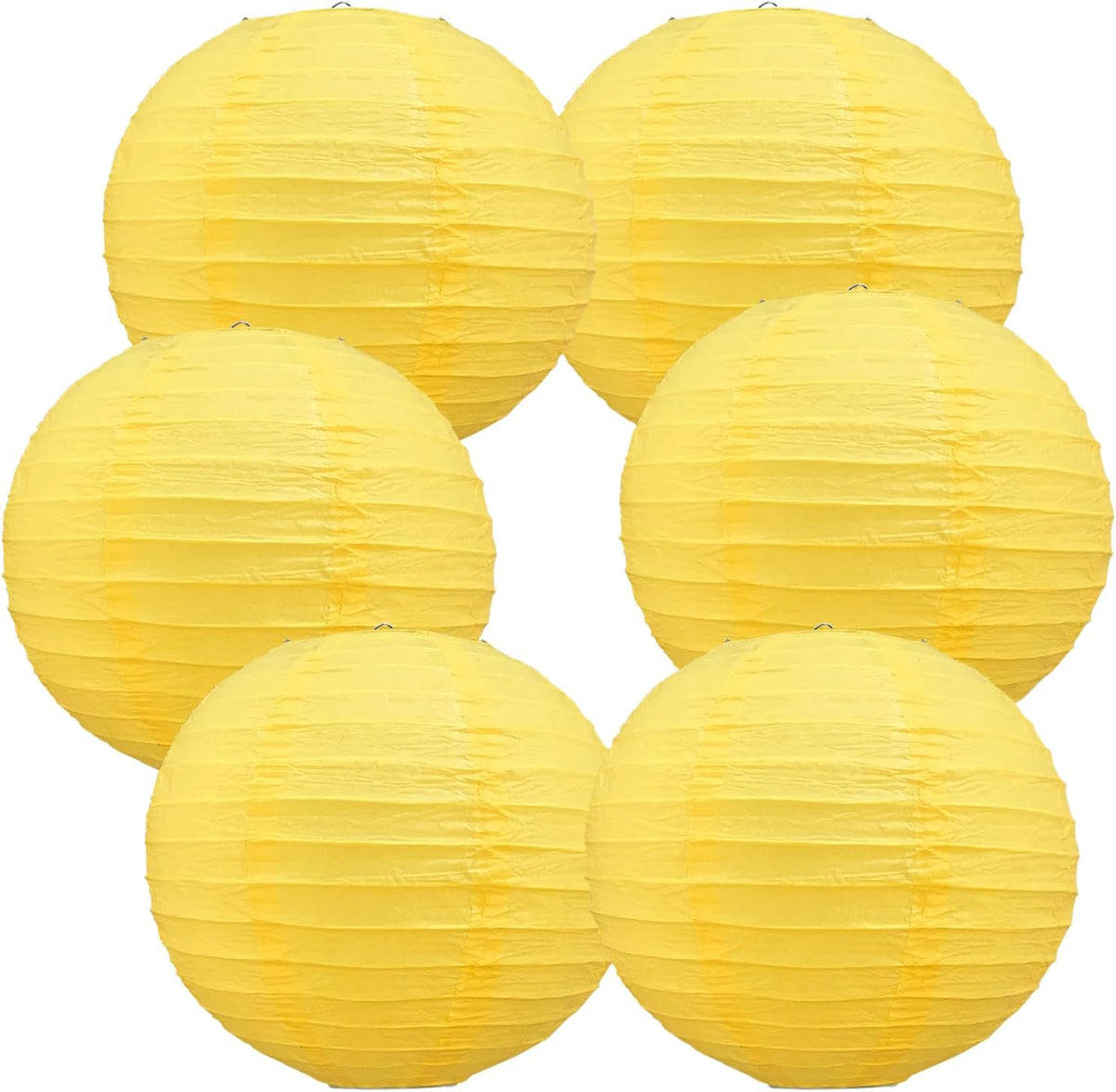 BEISHIDA 8-Inch Yellow Round Paper Lanterns Decorative Hanging Asia Chinese Japanese Paper Lanterns